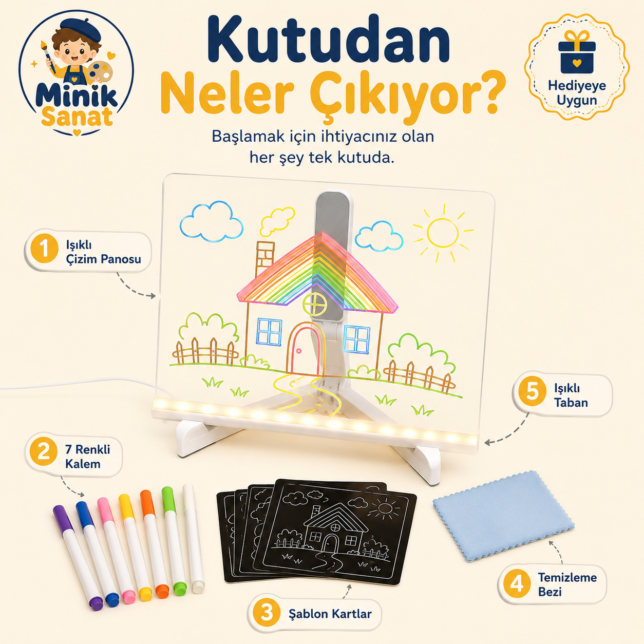 Minik Sanat Işıklı Çizim Panosu