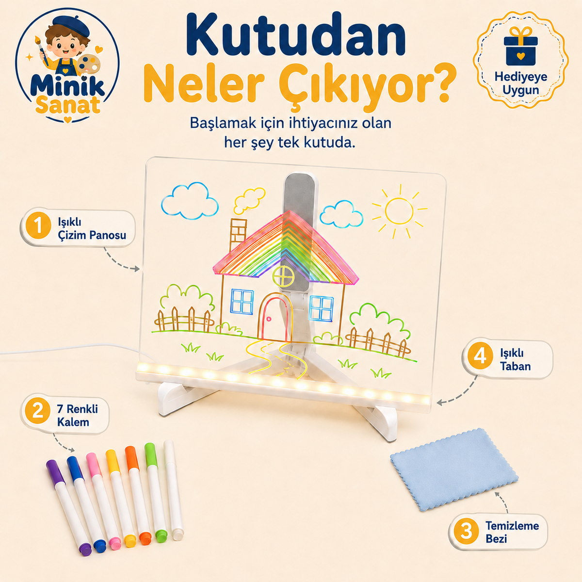 Minik Sanat Işıklı Çizim Panosu